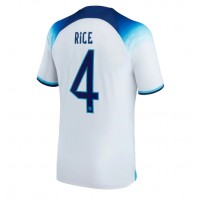 Camisa de Futebol Inglaterra Declan Rice #4 Equipamento Principal Mundo 2022 Manga Curta